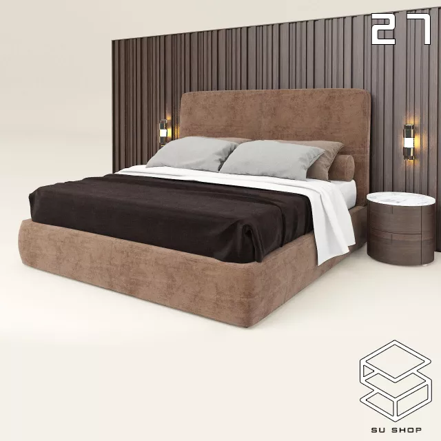 MODERN BED - SKETCHUP 3D MODEL - VRAY OR ENSCAPE - ID01629