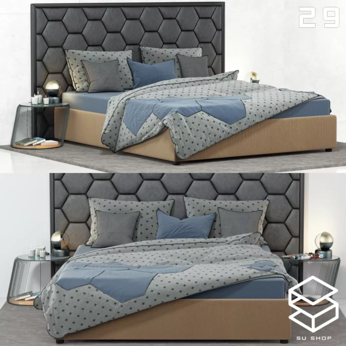 MODERN BED - SKETCHUP 3D MODEL - VRAY OR ENSCAPE - ID01631