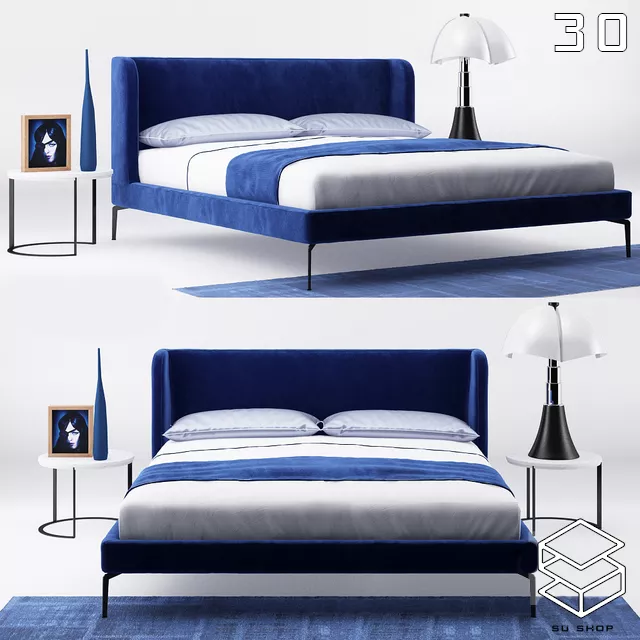 MODERN BED - SKETCHUP 3D MODEL - VRAY OR ENSCAPE - ID01632