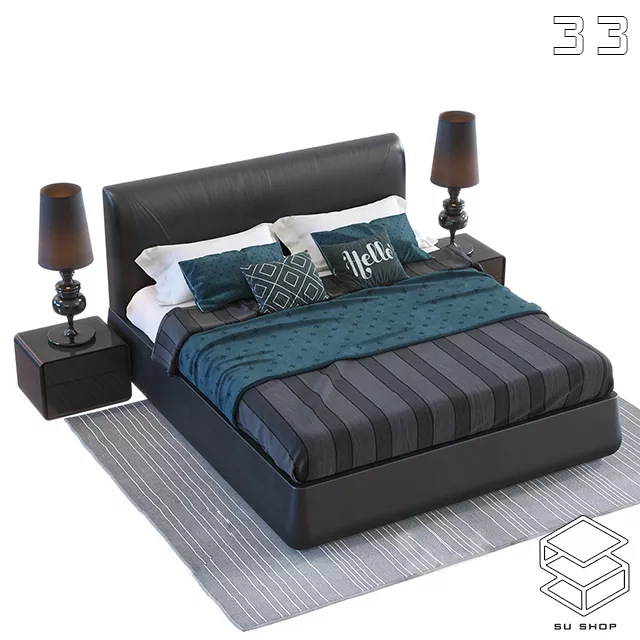 MODERN BED - SKETCHUP 3D MODEL - VRAY OR ENSCAPE - ID01635