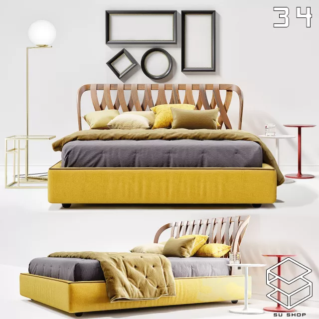 MODERN BED - SKETCHUP 3D MODEL - VRAY OR ENSCAPE - ID01636