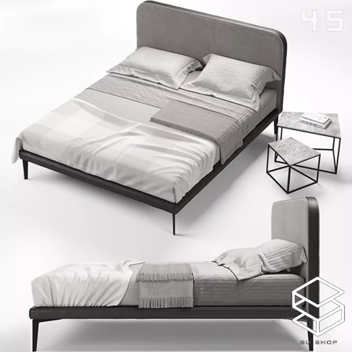 MODERN BED - SKETCHUP 3D MODEL - VRAY OR ENSCAPE - ID01647