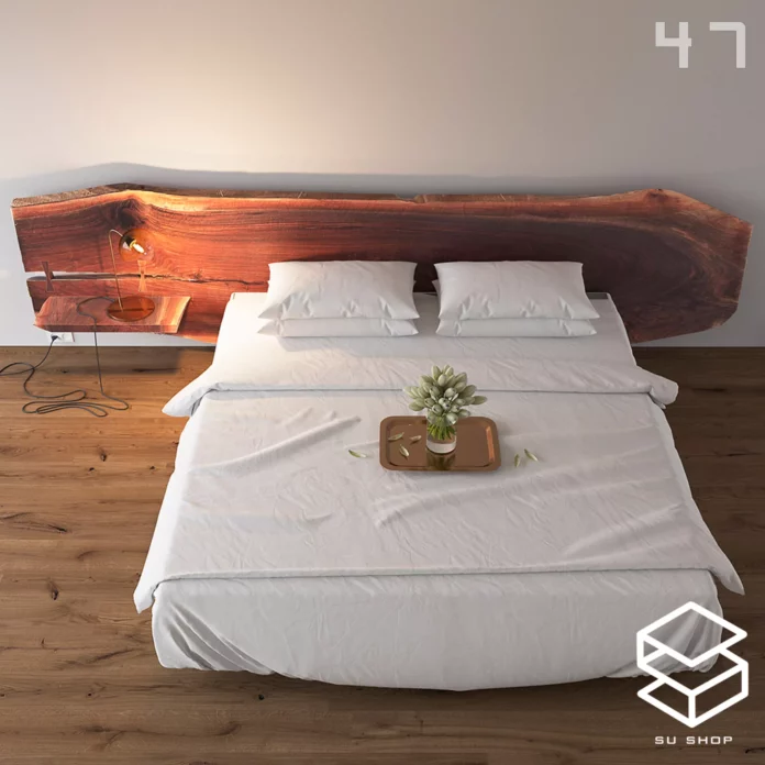 MODERN BED - SKETCHUP 3D MODEL - VRAY OR ENSCAPE - ID01649