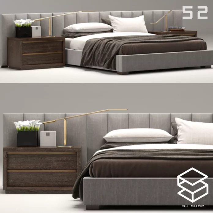 MODERN BED - SKETCHUP 3D MODEL - VRAY OR ENSCAPE - ID01654