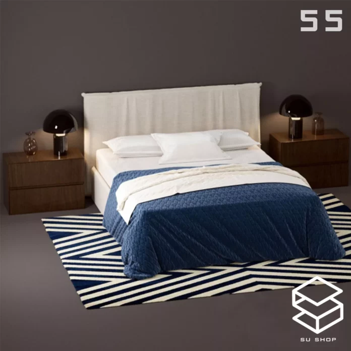 MODERN BED - SKETCHUP 3D MODEL - VRAY OR ENSCAPE - ID01657