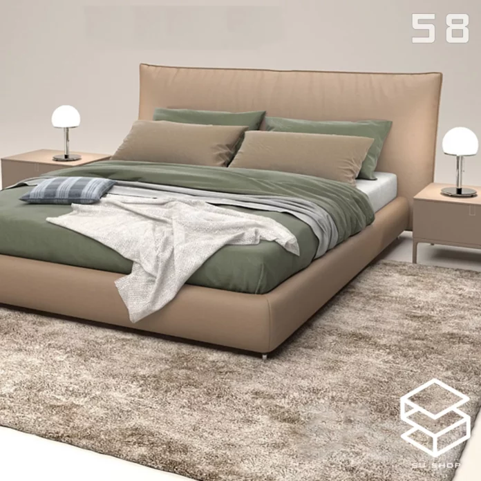 MODERN BED - SKETCHUP 3D MODEL - VRAY OR ENSCAPE - ID01660