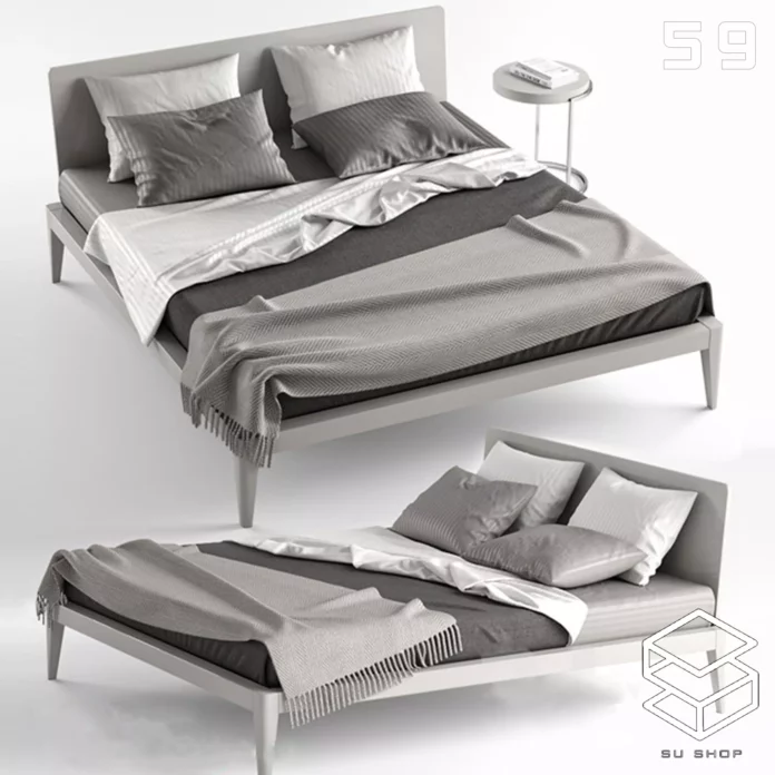 MODERN BED - SKETCHUP 3D MODEL - VRAY OR ENSCAPE - ID01661