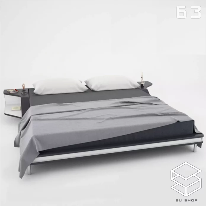 MODERN BED - SKETCHUP 3D MODEL - VRAY OR ENSCAPE - ID01665