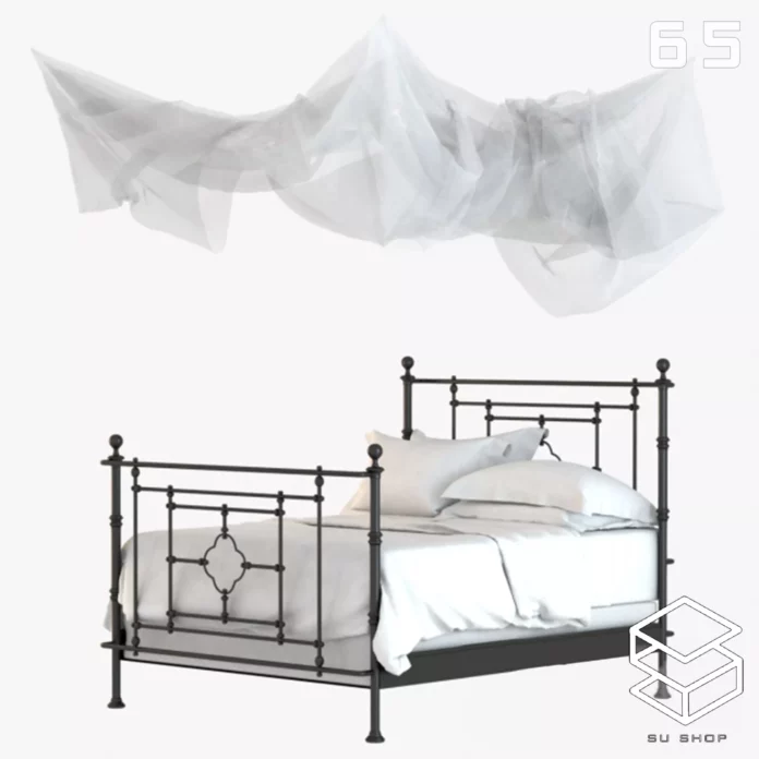 MODERN BED - SKETCHUP 3D MODEL - VRAY OR ENSCAPE - ID01667