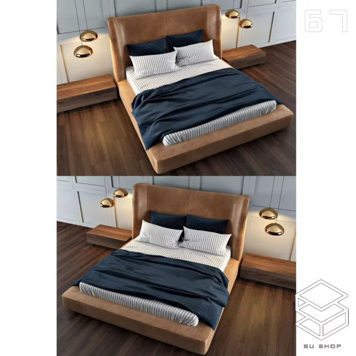 MODERN BED - SKETCHUP 3D MODEL - VRAY OR ENSCAPE - ID01669