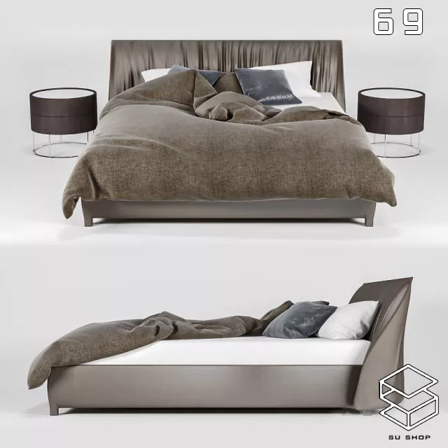 MODERN BED - SKETCHUP 3D MODEL - VRAY OR ENSCAPE - ID01671