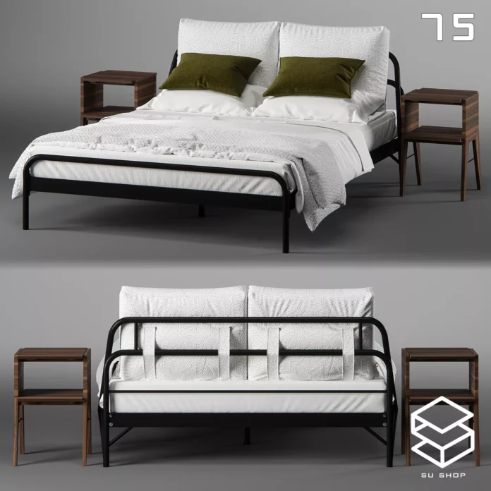 MODERN BED - SKETCHUP 3D MODEL - VRAY OR ENSCAPE - ID01677