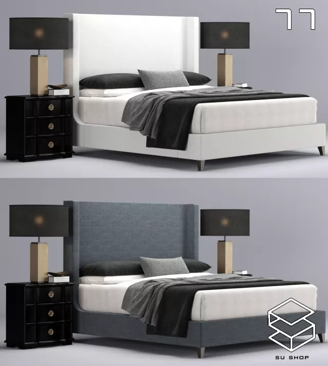 MODERN BED - SKETCHUP 3D MODEL - VRAY OR ENSCAPE - ID01679