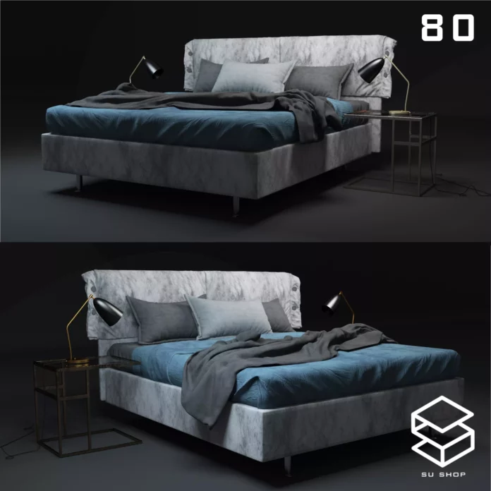 MODERN BED - SKETCHUP 3D MODEL - VRAY OR ENSCAPE - ID01682