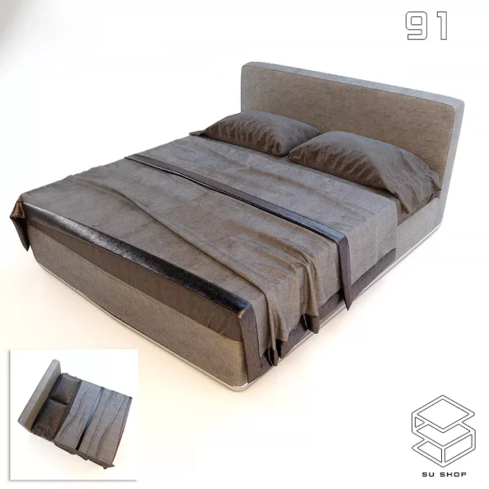 MODERN BED - SKETCHUP 3D MODEL - VRAY OR ENSCAPE - ID01693