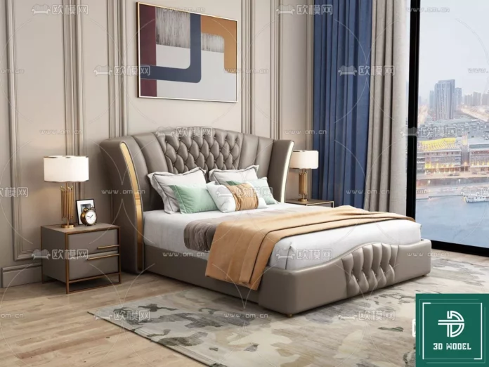 MODERN BED - SKETCHUP 3D MODEL - VRAY OR ENSCAPE - ID01702