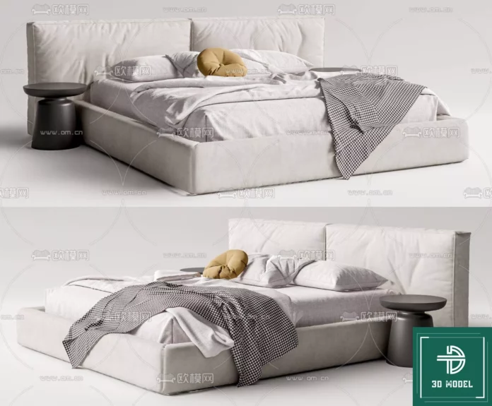 MODERN BED - SKETCHUP 3D MODEL - VRAY OR ENSCAPE - ID01708