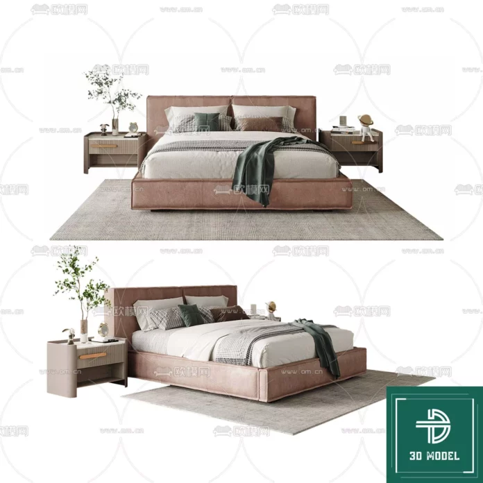 MODERN BED - SKETCHUP 3D MODEL - VRAY OR ENSCAPE - ID01709
