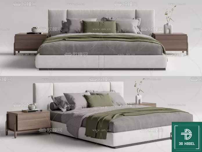 MODERN BED - SKETCHUP 3D MODEL - VRAY OR ENSCAPE - ID01712