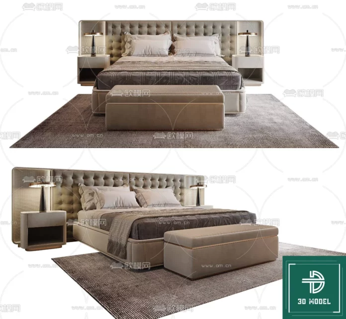 MODERN BED - SKETCHUP 3D MODEL - VRAY OR ENSCAPE - ID01714