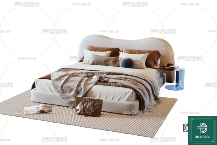 MODERN BED - SKETCHUP 3D MODEL - VRAY OR ENSCAPE - ID01726