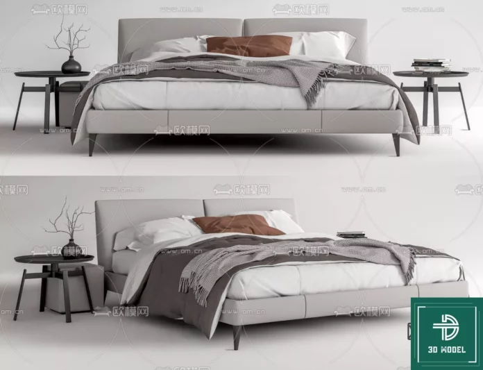 MODERN BED - SKETCHUP 3D MODEL - VRAY OR ENSCAPE - ID01728