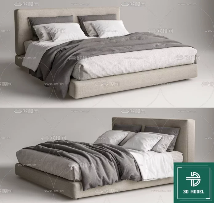 MODERN BED - SKETCHUP 3D MODEL - VRAY OR ENSCAPE - ID01729