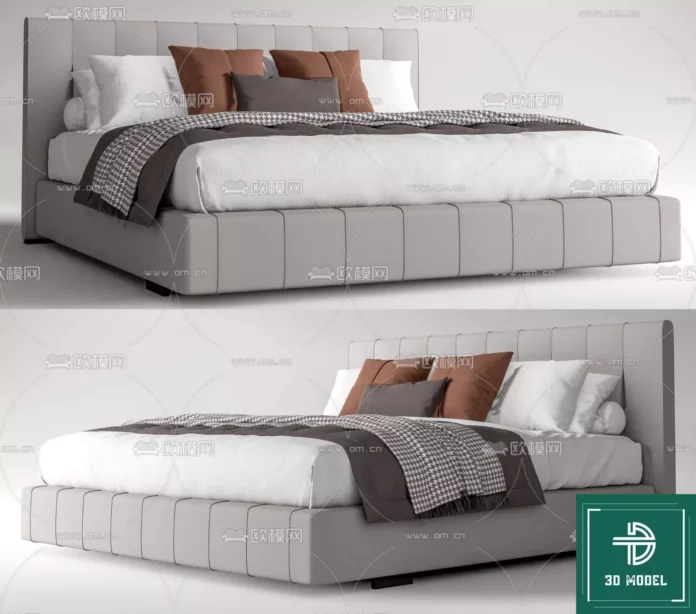 MODERN BED - SKETCHUP 3D MODEL - VRAY OR ENSCAPE - ID01730