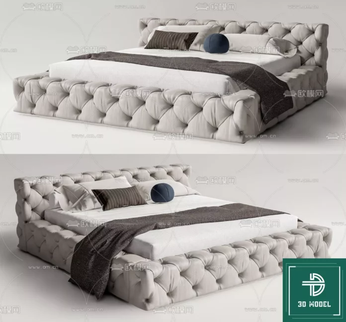 MODERN BED - SKETCHUP 3D MODEL - VRAY OR ENSCAPE - ID01750