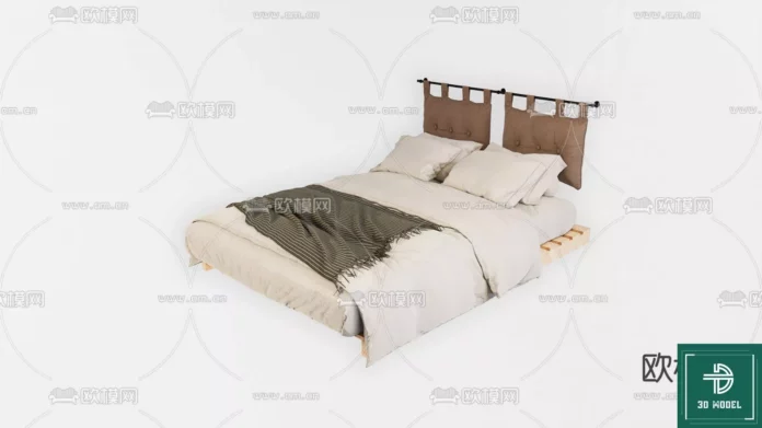 MODERN BED - SKETCHUP 3D MODEL - VRAY OR ENSCAPE - ID01755