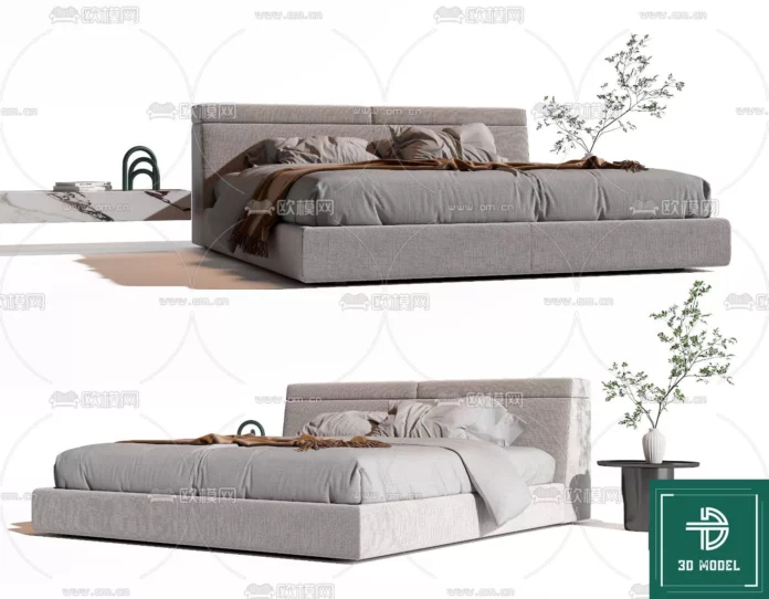 MODERN BED - SKETCHUP 3D MODEL - VRAY OR ENSCAPE - ID01764