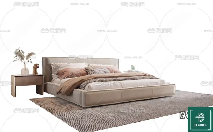 MODERN BED - SKETCHUP 3D MODEL - VRAY OR ENSCAPE - ID01774
