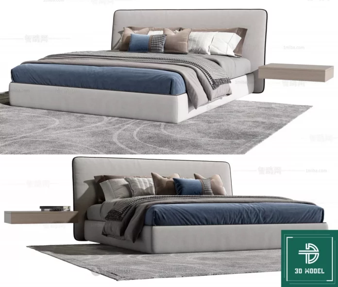 MODERN BED - SKETCHUP 3D MODEL - VRAY OR ENSCAPE - ID01793