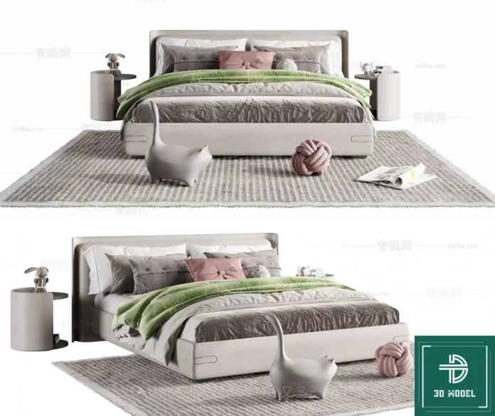 MODERN BED - SKETCHUP 3D MODEL - VRAY OR ENSCAPE - ID01794