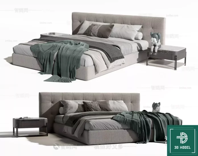 MODERN BED - SKETCHUP 3D MODEL - VRAY OR ENSCAPE - ID01797