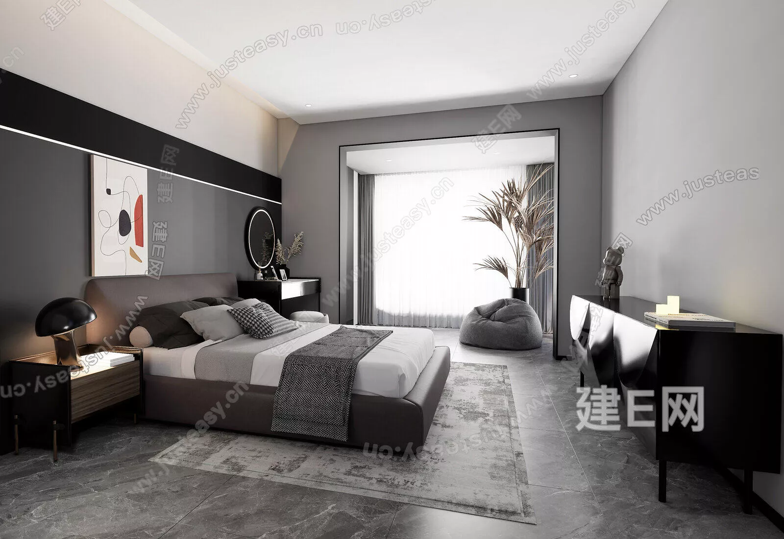 MODERN BEDROOM - SKETCHUP 3D SCENE - ENSCAPE - 101664409