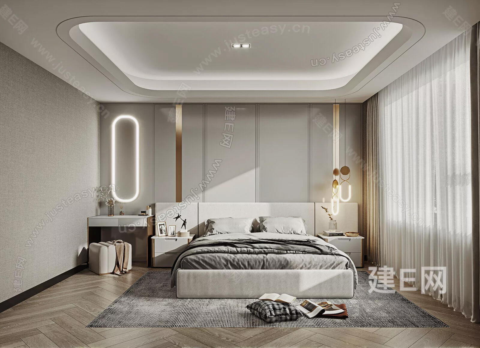 MODERN BEDROOM - SKETCHUP 3D SCENE - ENSCAPE - 101927269