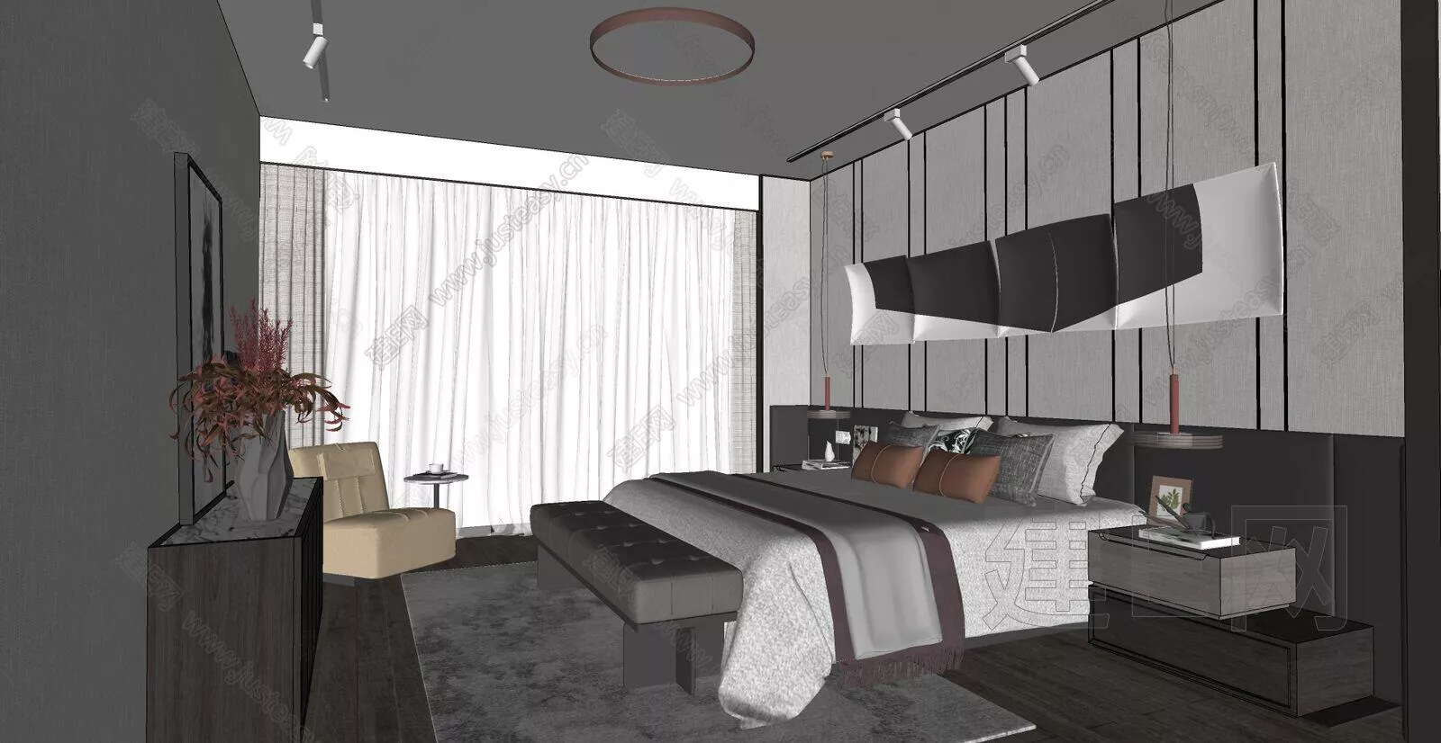 MODERN BEDROOM - SKETCHUP 3D SCENE - ENSCAPE - 102580818