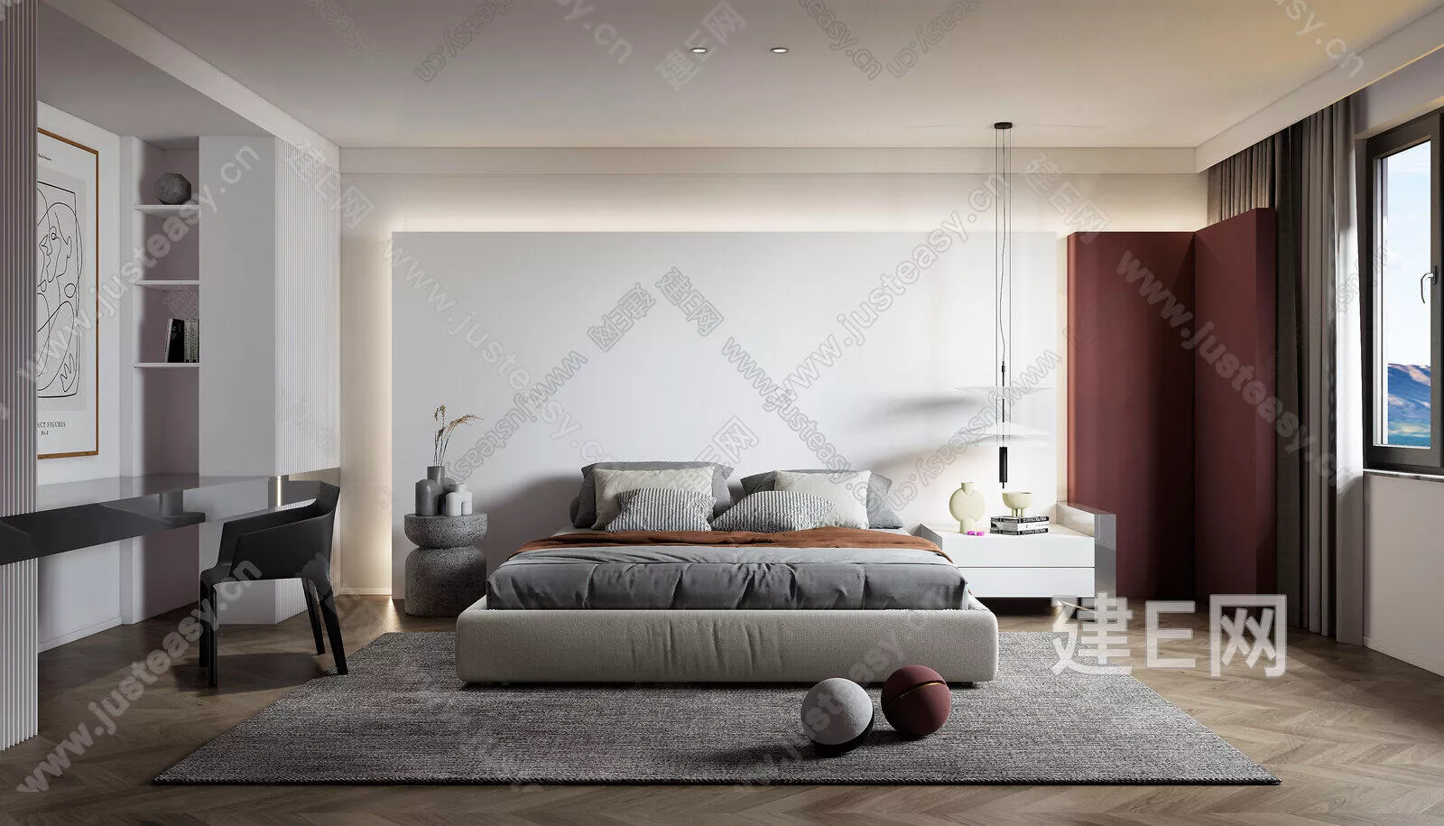 MODERN BEDROOM - SKETCHUP 3D SCENE - ENSCAPE - 102975975