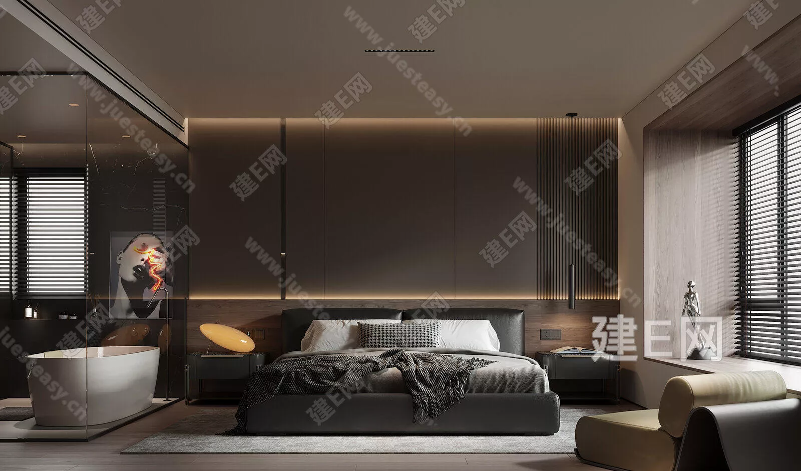 MODERN BEDROOM - SKETCHUP 3D SCENE - ENSCAPE - 103041060