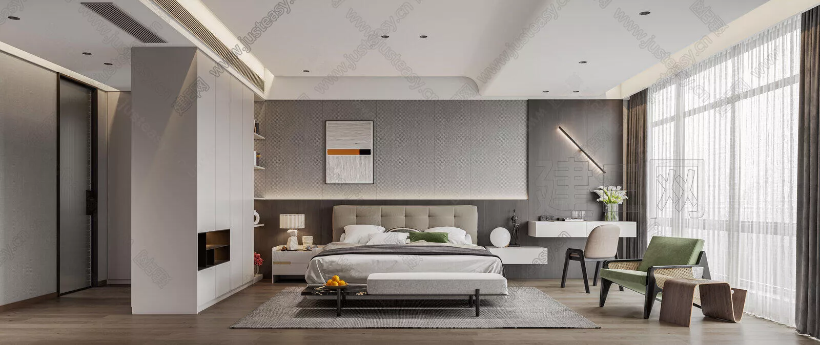 MODERN BEDROOM - SKETCHUP 3D SCENE - ENSCAPE - 103893127