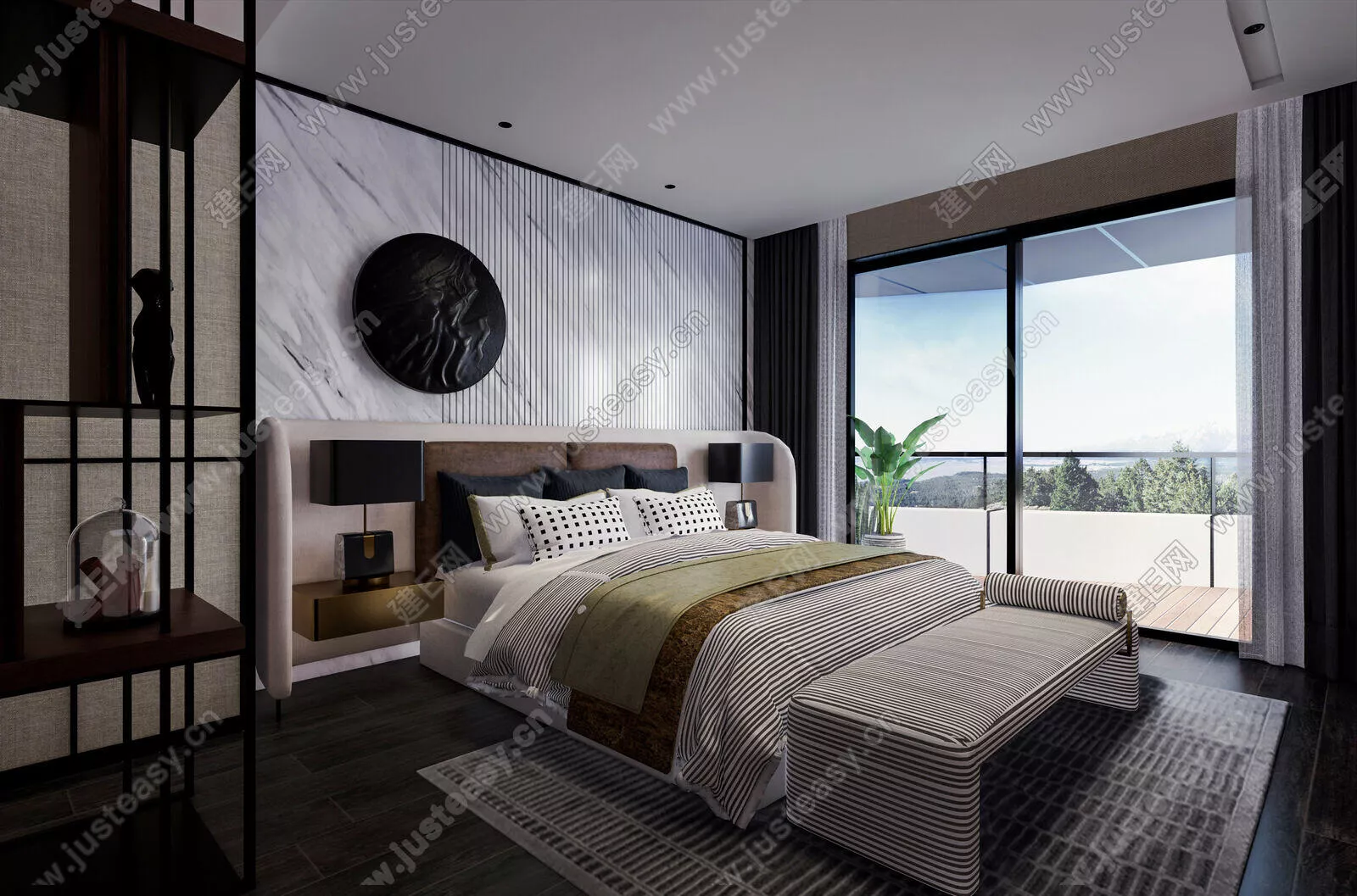 MODERN BEDROOM - SKETCHUP 3D SCENE - ENSCAPE - 104219913