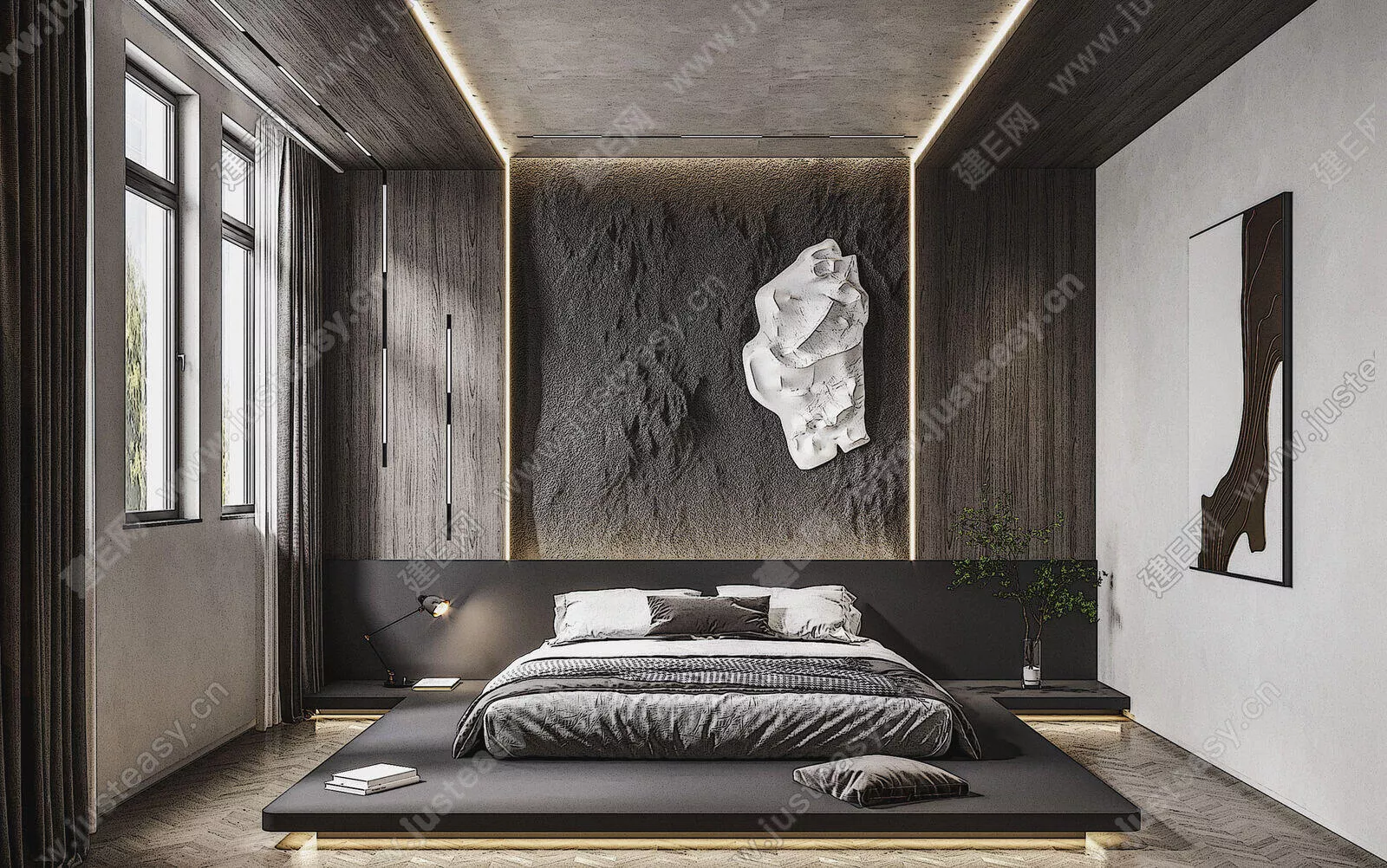 MODERN BEDROOM - SKETCHUP 3D SCENE - ENSCAPE - 104285615