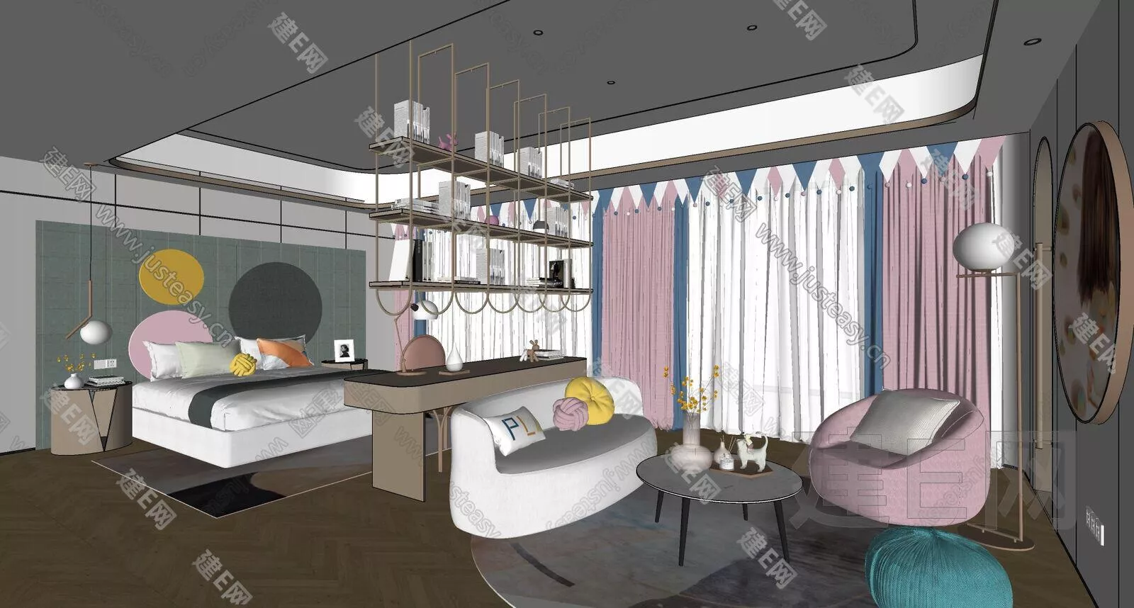 MODERN BEDROOM - SKETCHUP 3D SCENE - ENSCAPE - 104416130