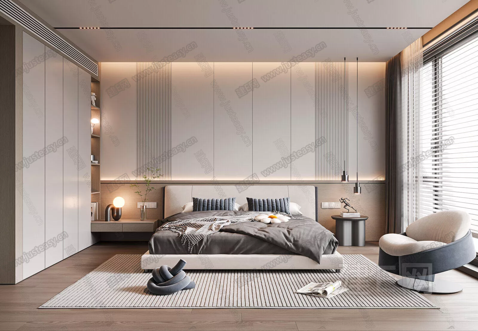 MODERN BEDROOM - SKETCHUP 3D SCENE - ENSCAPE - 104548990