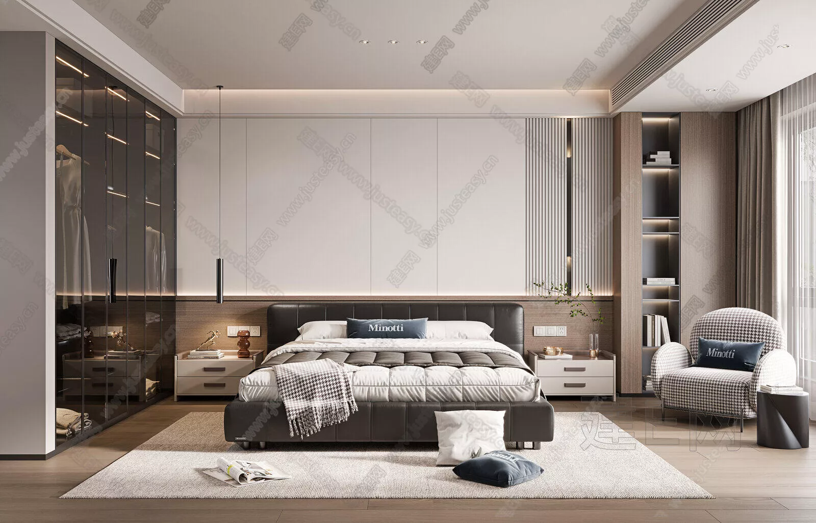 MODERN BEDROOM - SKETCHUP 3D SCENE - ENSCAPE - 104549030