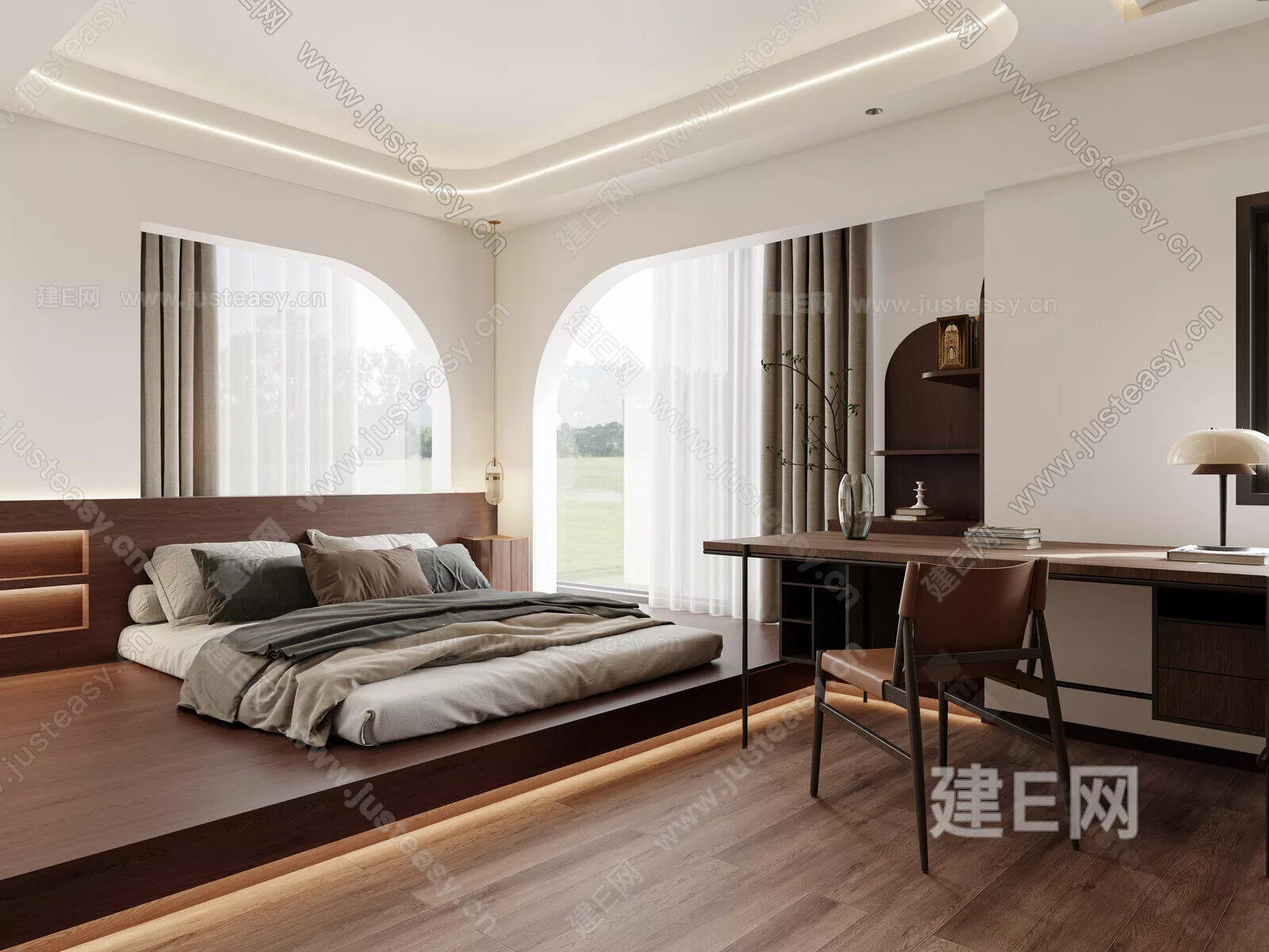 MODERN BEDROOM - SKETCHUP 3D SCENE - ENSCAPE - 104680666