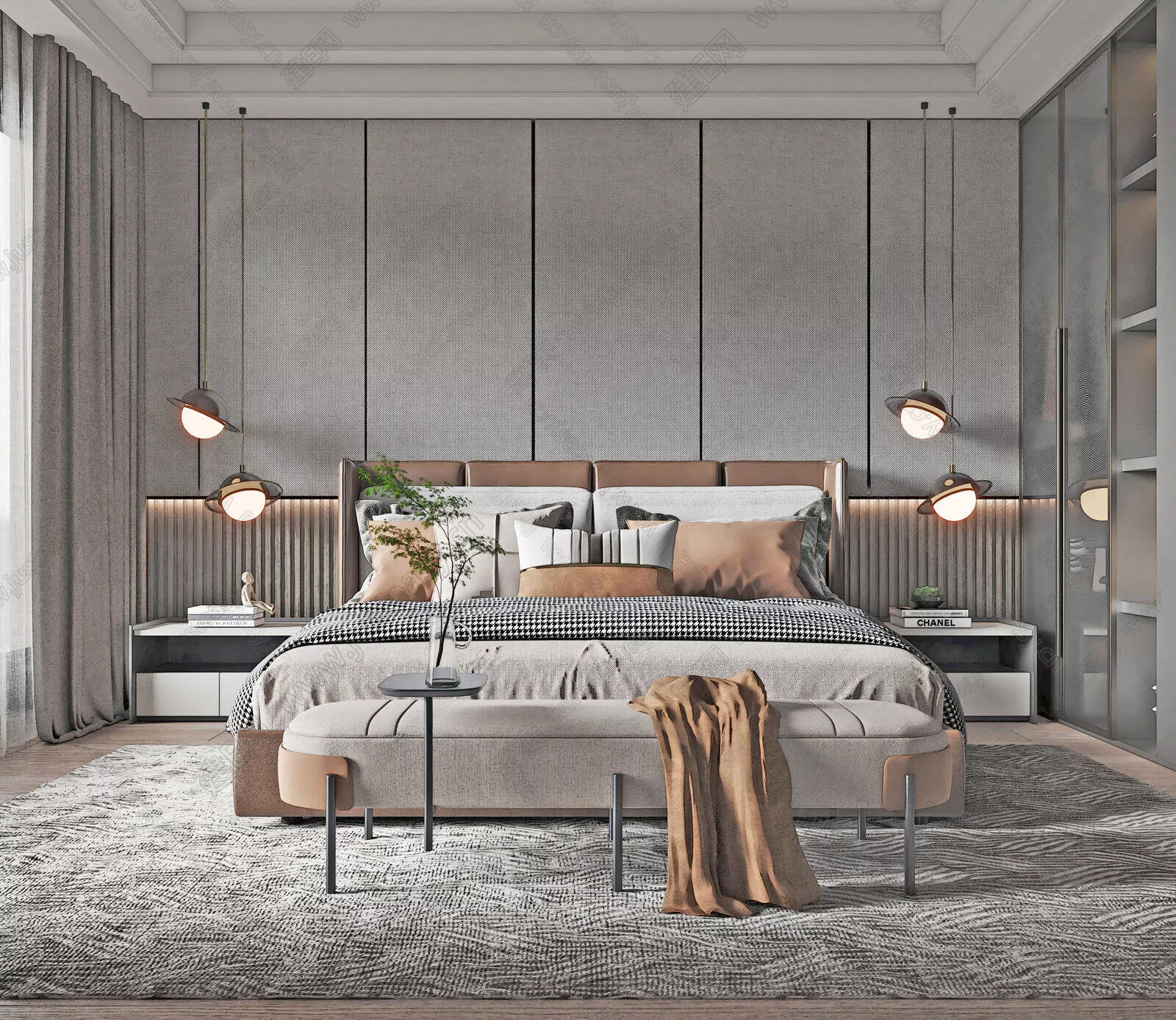 MODERN BEDROOM - SKETCHUP 3D SCENE - ENSCAPE - 104809932