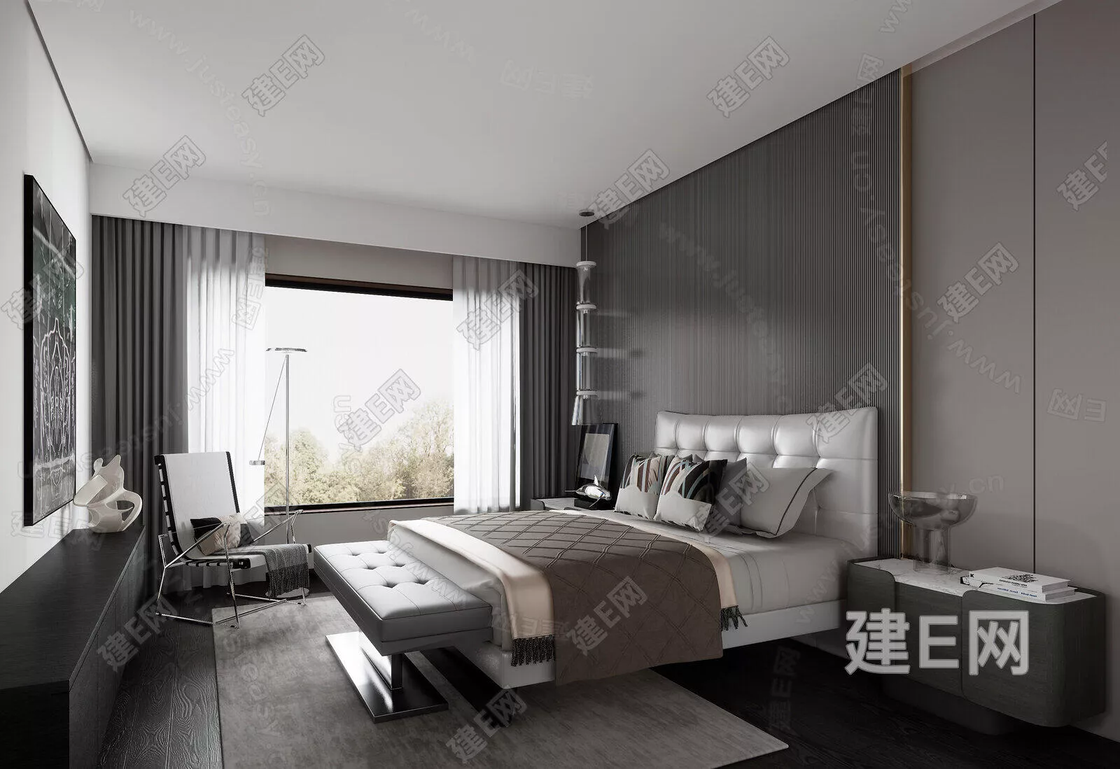 MODERN BEDROOM - SKETCHUP 3D SCENE - ENSCAPE - 104875545