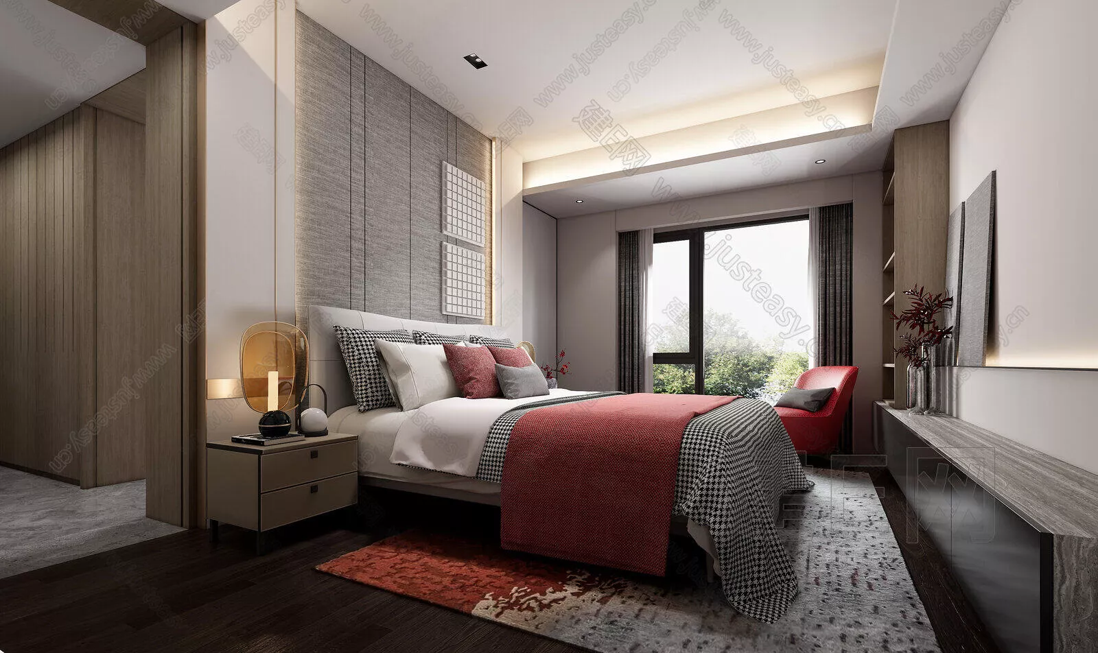 MODERN BEDROOM - SKETCHUP 3D SCENE - ENSCAPE - 104941604